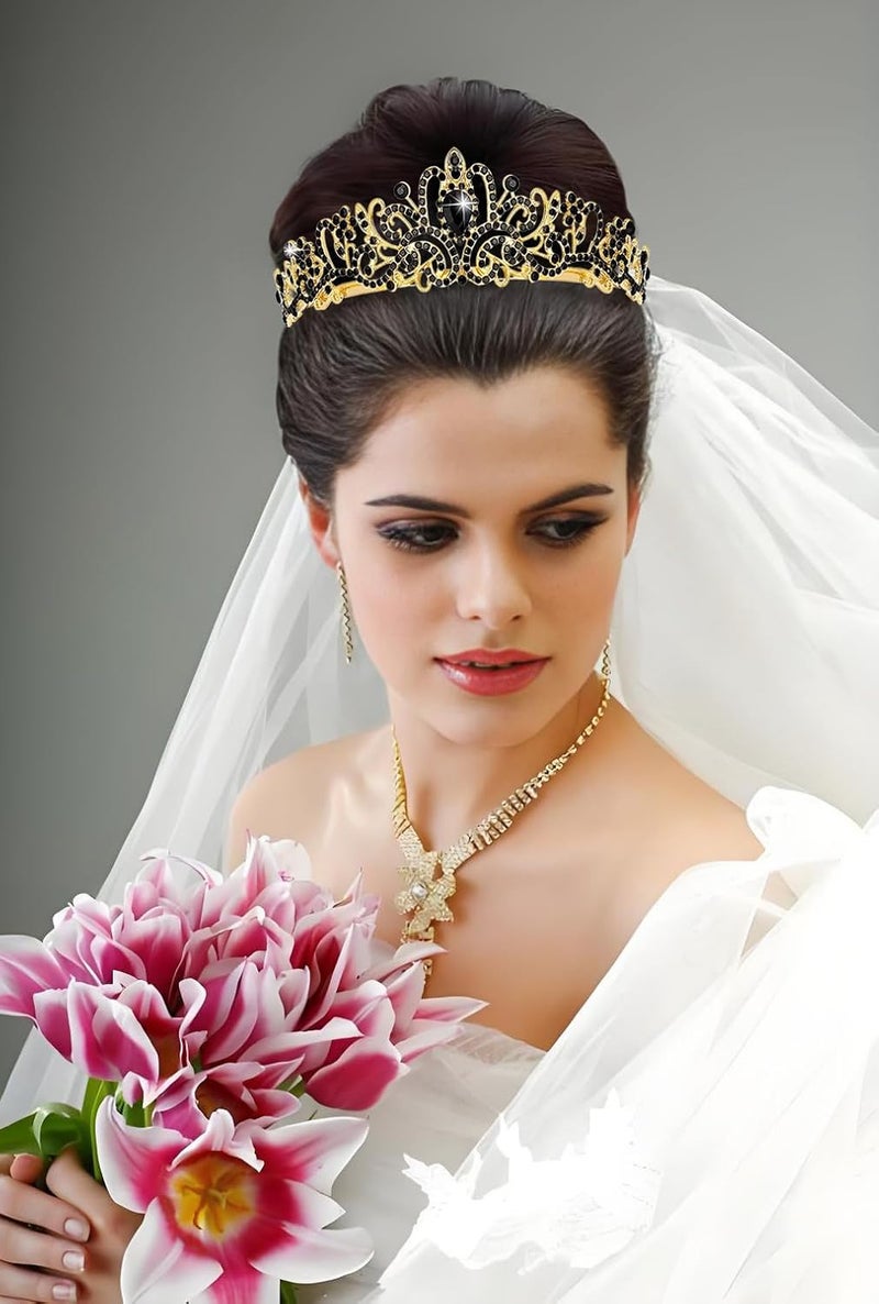 AXX Princess Crown for Women, Crystal Queen Tiaras for Girls Bridal Hair Accessories Gifts for Birthday Wedding Prom, Bridal Party, Pageant, Halloween Christmas Costume - Image 4